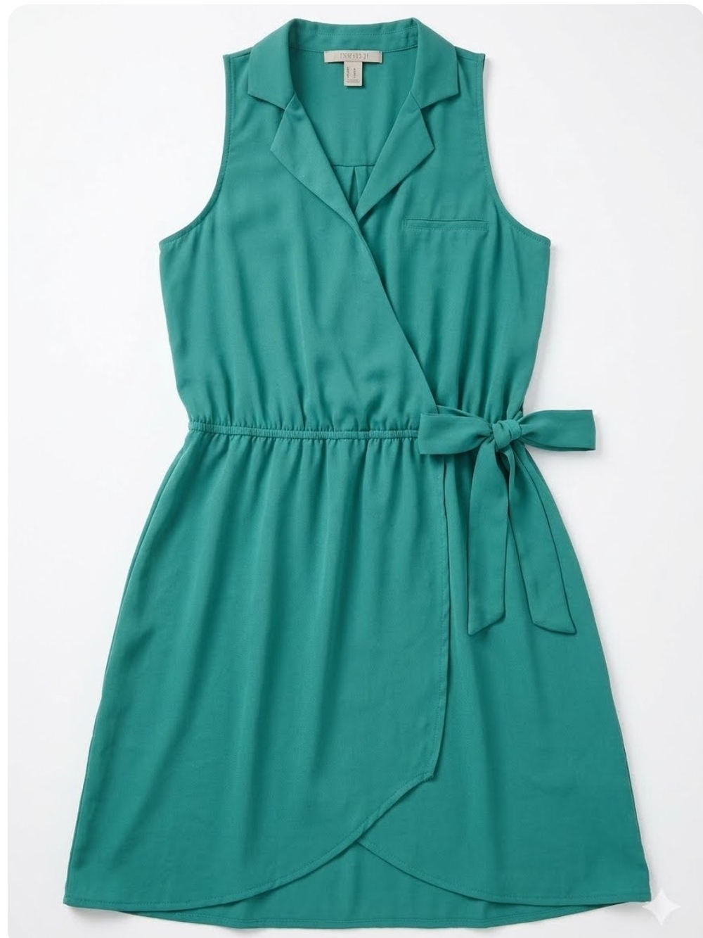Forever 21 Teal Sleeveless Wrap Blazer Dress